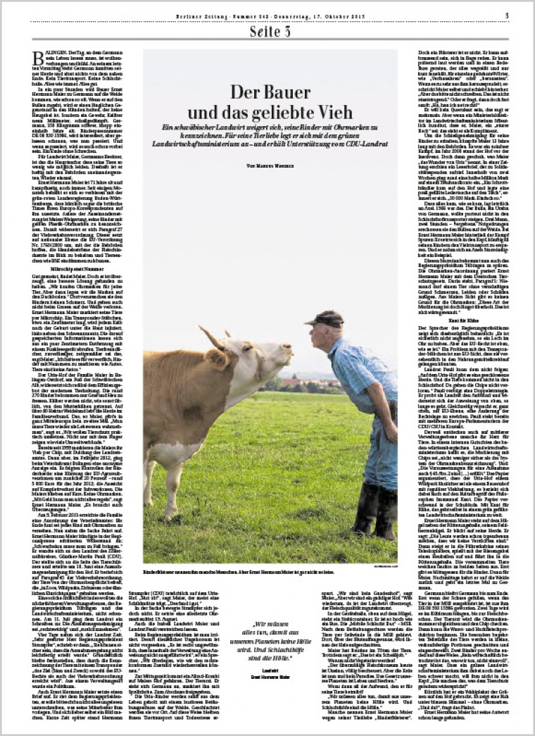 Der Bauer und das geliebte Vieh