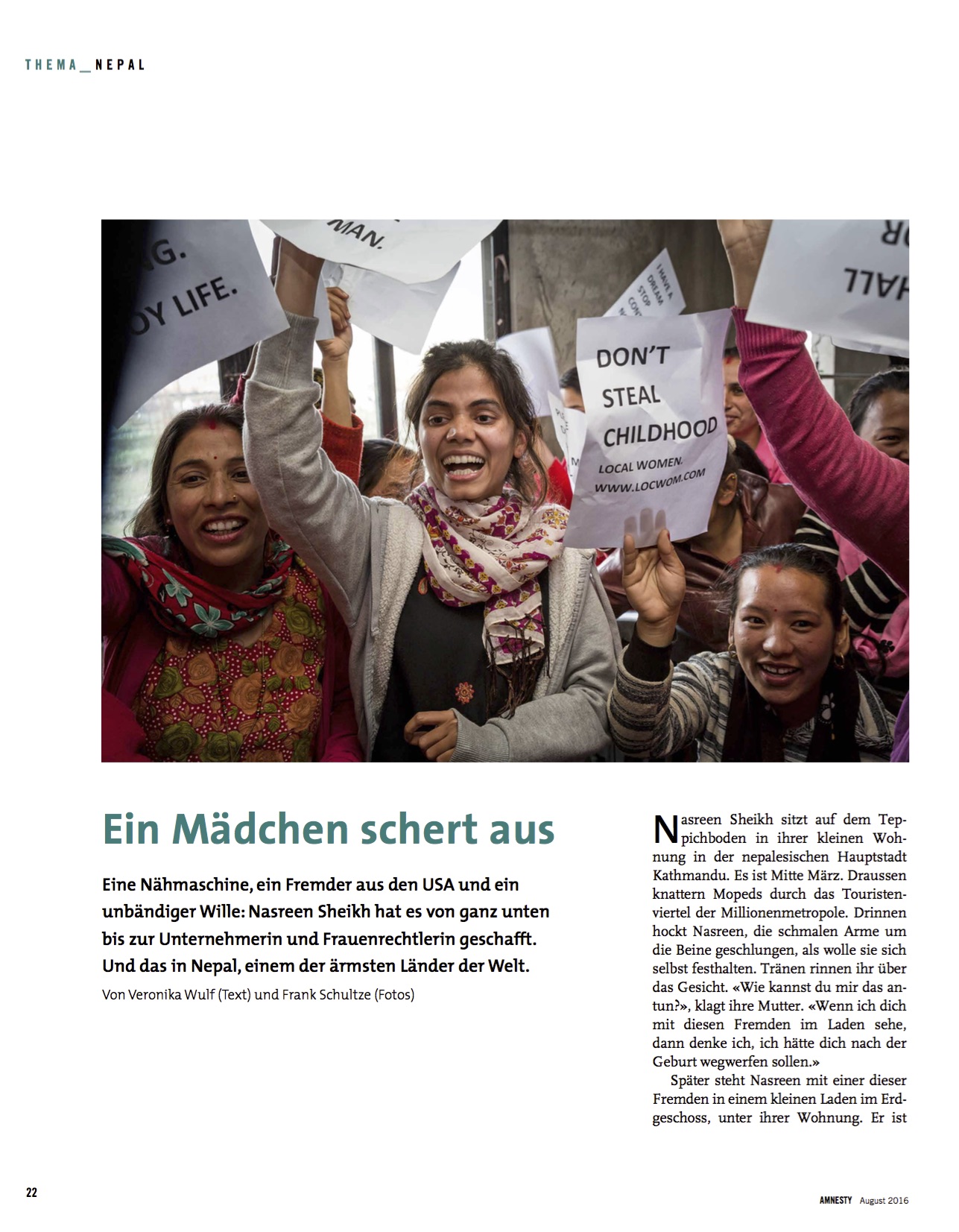 Ein Mädchen schert aus