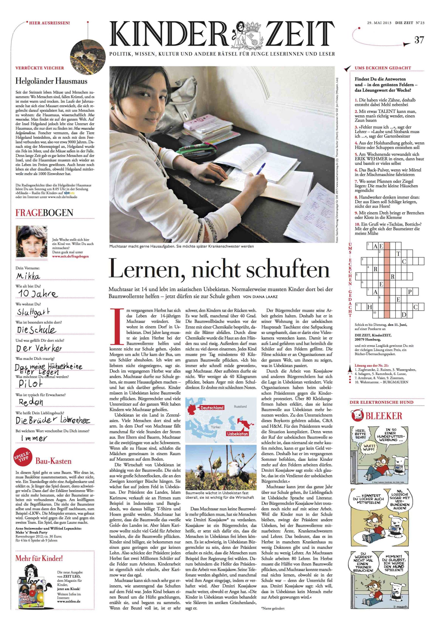 Lernen, nicht arbeiten